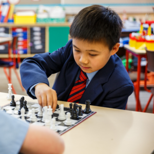St Leonards pupil playing chess
